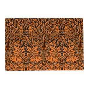 William Morris Brother Rabbit Rust Black Pattern Placemat