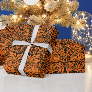 William Morris Brother Rabbit Rust Black Pattern Wrapping Paper