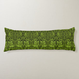 William Morris Brother Rabbit Sage Green Black Body Pillow