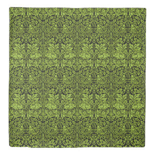 William Morris Brother Rabbit Sage Green Black Duvet Cover