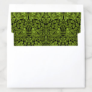 William Morris Brother Rabbit Sage Green Black Envelope Liner