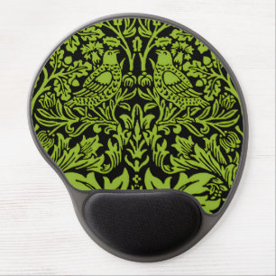 William Morris Brother Rabbit Sage Green Black Gel Mouse Pad