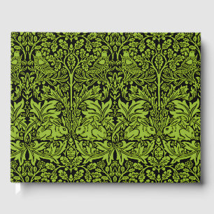 William Morris Brother Rabbit Sage Green Black Guest Book