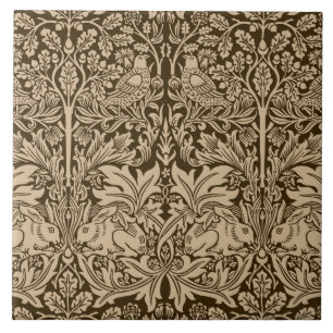 William Morris Brother Rabbit Two-Tone Brown Ceramic Tile