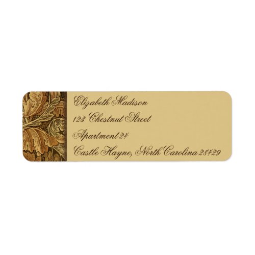 William Morris Brown Leaves Return Address Labels