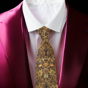 William * Morris BullersWood 1889 Gold Brown Beige Neck Tie