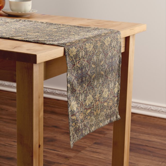 William Morris Bullerswood Carpet Detail Long Table Runner (In Situ)