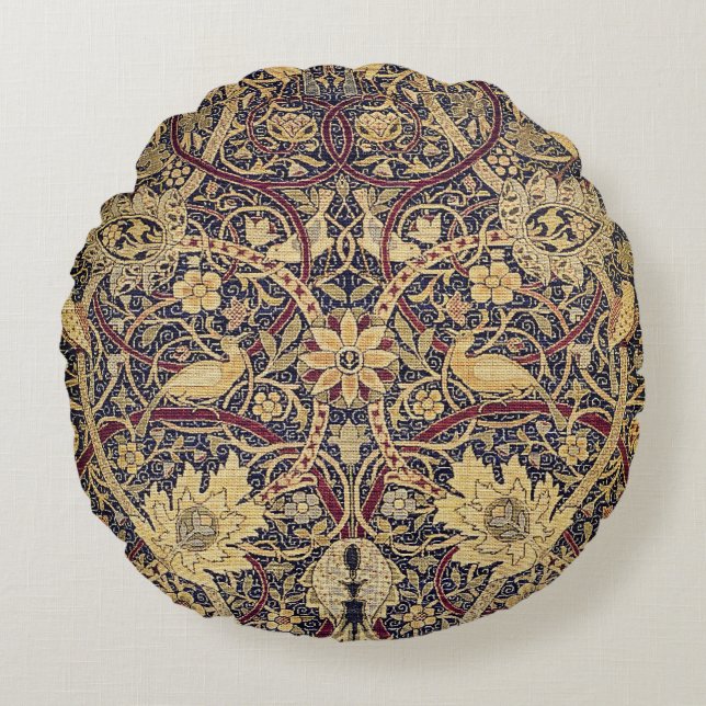 William Morris Bullerswood Carpet Detail Round Pillow (Front)