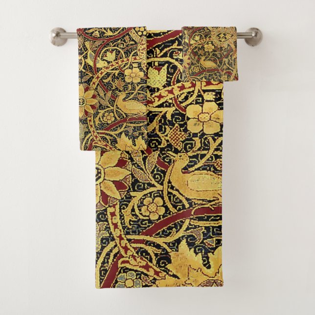 William Morris Bullerswood Faux Tapestry Bath Towel Set (Insitu)