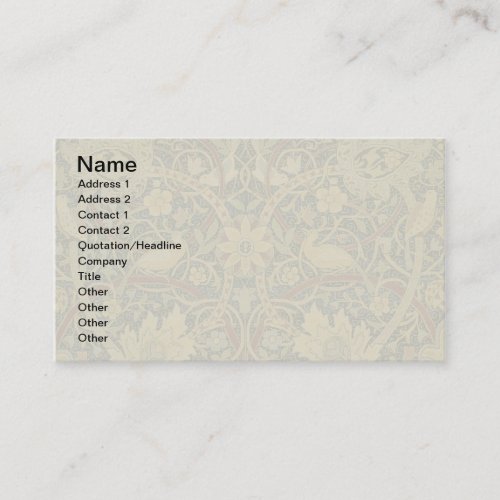 William Morris Bullerswood Faux Tapestry  Business Card