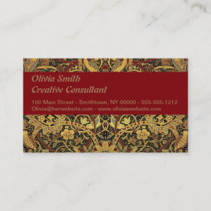 William Morris Bullerswood Faux Tapestry Business Card