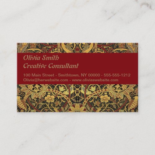 William Morris Bullerswood Faux Tapestry  Business Card