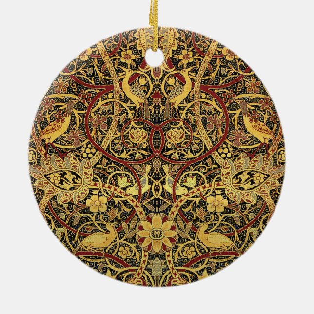 William Morris Bullerswood Faux Tapestry Ceramic Ornament (Back)