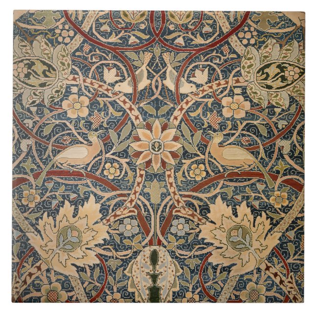 William Morris Bullerswood Faux Tapestry Ceramic Tile (Front)