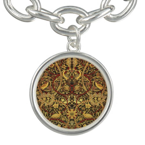 William Morris Bullerswood Faux Tapestry  Charm Bracelet