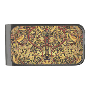 William Morris Bullerswood Faux Tapestry Gunmetal Finish Money Clip