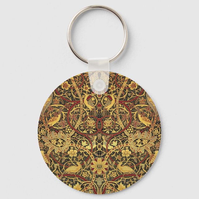William Morris Bullerswood Faux Tapestry Keychain (Front)
