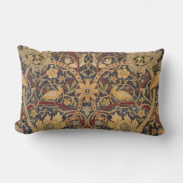 William Morris Bullerswood Faux Tapestry Lumbar Pillow (Front)