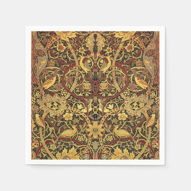 William Morris Bullerswood Faux Tapestry Napkins (Front)