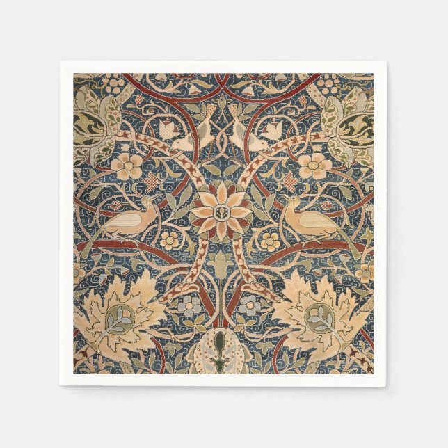 William Morris Bullerswood Faux Tapestry Napkins (Front)