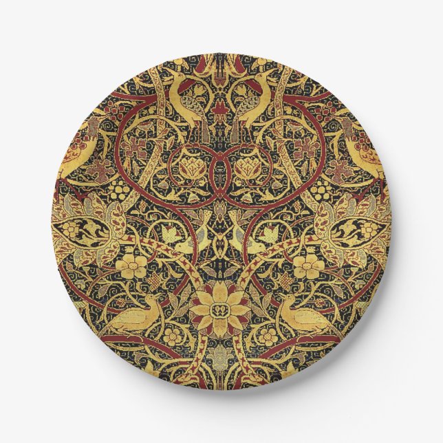 William Morris Bullerswood Faux Tapestry Paper Plates (Front)
