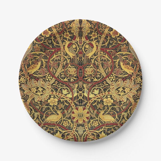 William Morris Bullerswood Faux Tapestry Paper Plates (Front)