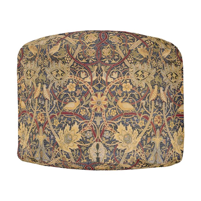 William Morris Bullerswood Faux Tapestry Pouf (Front)