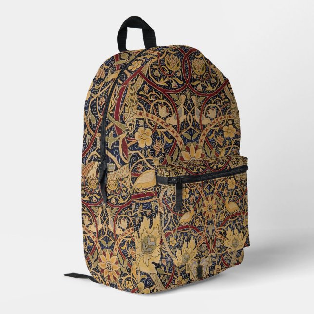 William Morris Bullerswood Faux Tapestry Printed Backpack (Back Corner Left)