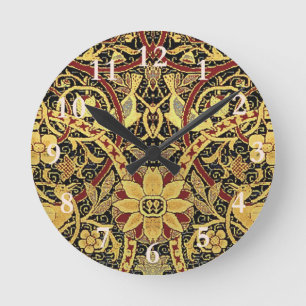 William Morris Bullerswood Faux Tapestry Round Clock