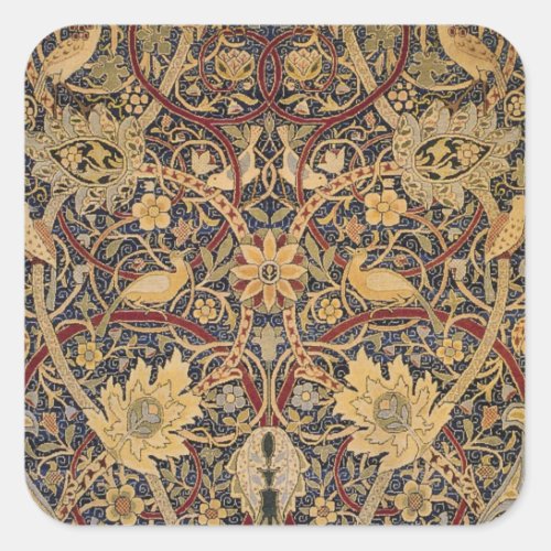 William Morris Bullerswood Faux Tapestry  Square Sticker