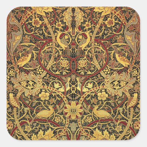 William Morris Bullerswood Faux Tapestry  Square Sticker