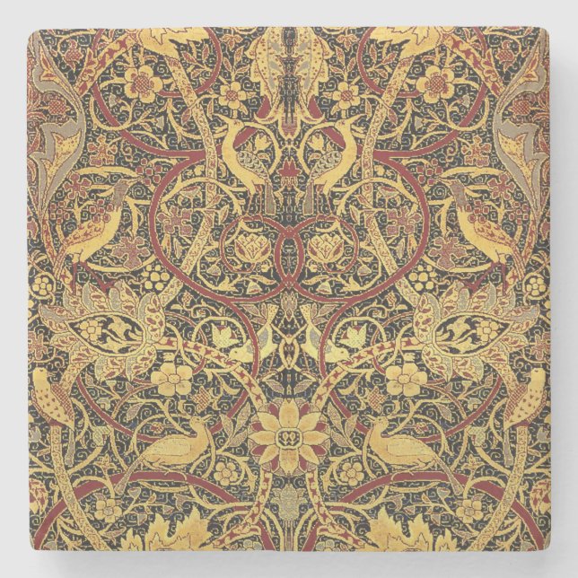William Morris Bullerswood Faux Tapestry Stone Coaster (Front)