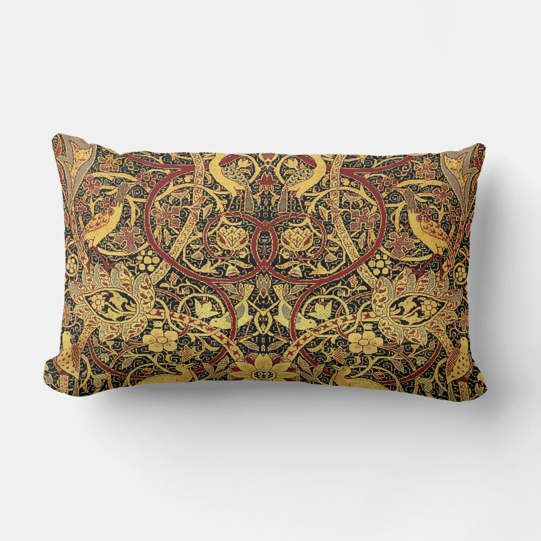 William Morris Bullerswood Tapestry Floral Art Lumbar Pillow | Zazzle