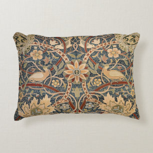 William Morris Bullerswood Vintage Bird Art Accent Pillow