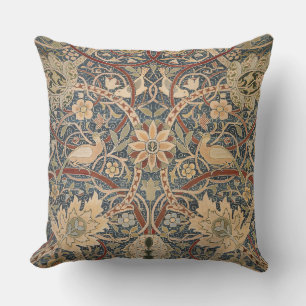 William Morris Bullerswood Vintage Bird Art Outdoor Pillow