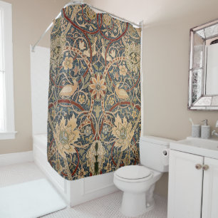 William Morris Bullerswood Vintage Bird Art Shower Curtain