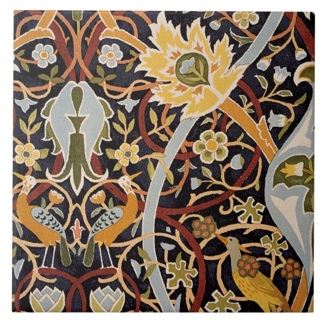 William Morris - Bullerswood, vintage design Ceramic Tile (Front)