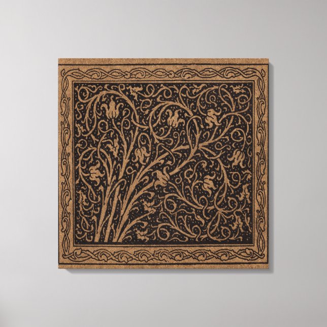 William Morris Campion Tooled Leather Damask Canvas Print (Front)