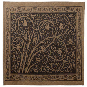 William Morris Campion Tooled Leather Damask Cloth Napkin