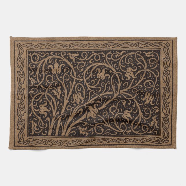 William Morris Campion Tooled Leather Damask Kitchen Towel (Horizontal)