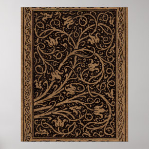 William Morris Campion Tooled Leather Damask Poster