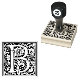 William Morris Capital Letter B Rubber Stamp