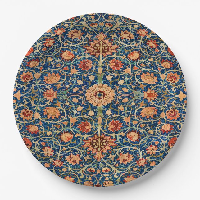 William Morris Carpet Design Paper Plates (Front)