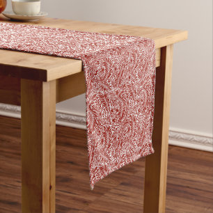William Morris Cherry Red Larkspur Pattern Short Table Runner