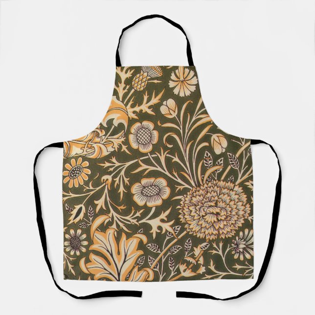 William Morris Cherwell Antique Floral Pattern Apron (Front)