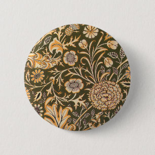 William Morris Cherwell Antique Floral Pattern Button