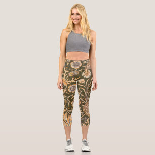 William Morris Cherwell Antique Floral Pattern Capri Leggings