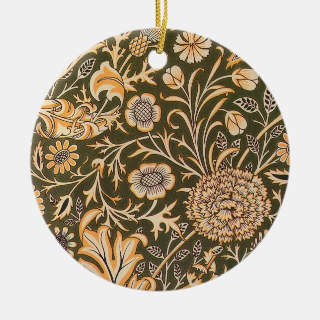 William Morris Cherwell Antique Floral Pattern Ceramic Ornament (Front)
