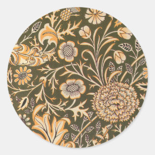 William Morris Cherwell Antique Floral Pattern Classic Round Sticker