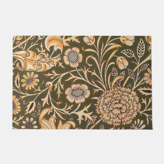 William Morris Cherwell Antique Floral Pattern Doormat (Front)